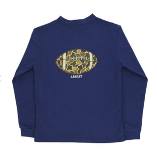 The Bailey Boys Long Sleeve Logo Tee - Football/Navy