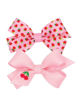 Wee Ones 2-Pack Mini Bow Print Grosgrain Bows