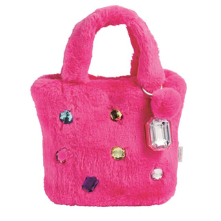 Mudpie Hot Pink Glitzy Purses With Lip Gloss Keychain