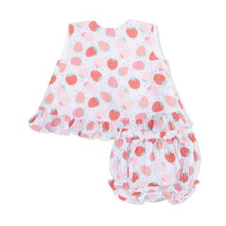 Angel Dear Strawberry Bliss -Ruffle Back Top & Bloomer