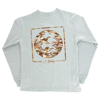 Boys Long Sleeve Tee - Duck Silhouette on Sage