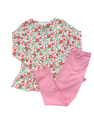 Loren Knit Legging Set - Red & Pink Floral