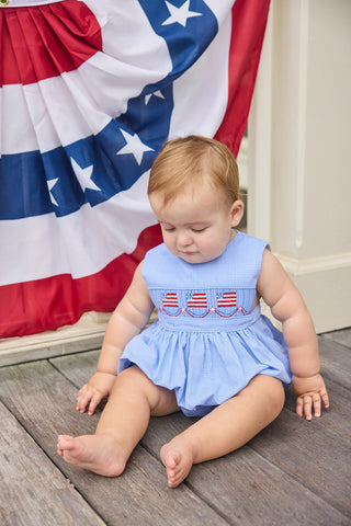 Little English Smocked Apron Bubble - Flags