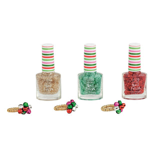 MudPie Christmas Nail Polish & Ring Sets