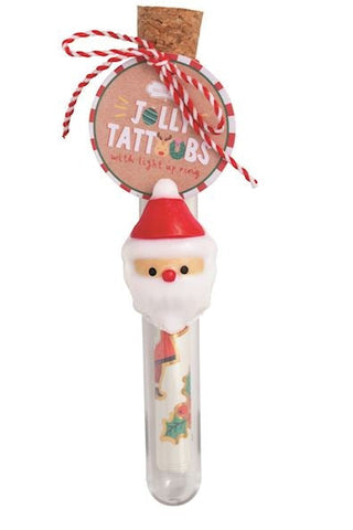 MudPie Jolly Tattoos & Light-Up Ring Set