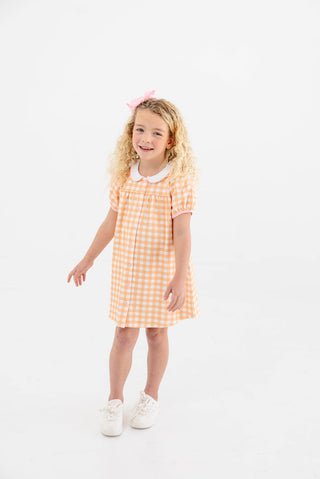 The Beaufort Bonnet Company Tabitha's Teacher's Pet Dress - Seashore Sherbet Gingham with Worth Avenue White