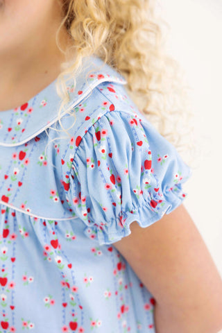 The Beaufort Bonnet Company Holly Day Dress - First Day Flowers with Worth Avenue White