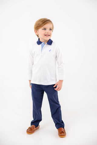 The Beaufort Bonnet Company Prepletic™ Sheffield Pants - Nantucket Navy with Keeneland Khaki Stork