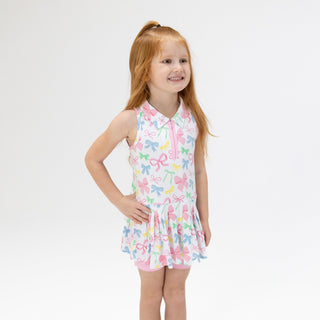Angel Dear Polo Tennis Dress with Cartwheel Short- Sweet Bows