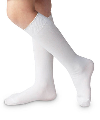 Classic White Nylon Knee High Socks 1 Pair- White