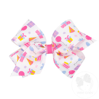 King Birthday-themed Printed Grosgrain Hair Bow