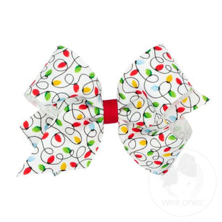 King Holiday-themed Christmas Lights Grosgrain Hair Bow