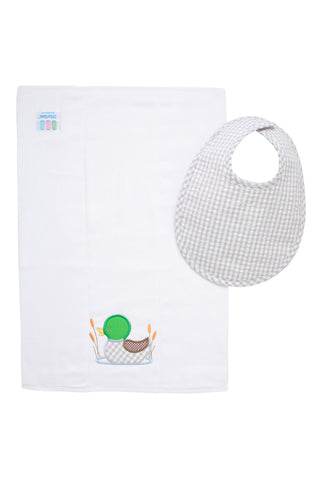 3 Marthas Basic Bib & Burp Boxed Set - Mallard