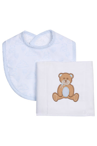 3 Marthas Basic Bib & Burp Boxed Set - Teddy Bear