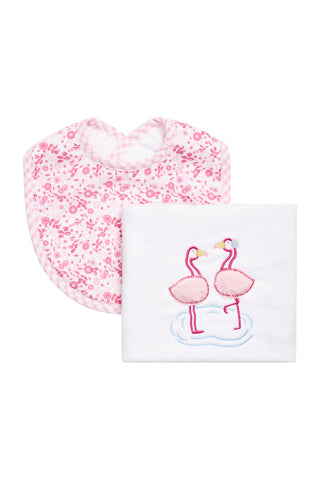 3 Marthas Basic Bib & Burp Boxed Set - Flamingo