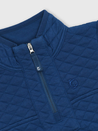 Prodoh Boys Quilted Zip Pullover - Navy Peony