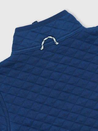 Prodoh Boys Quilted Zip Pullover - Navy Peony