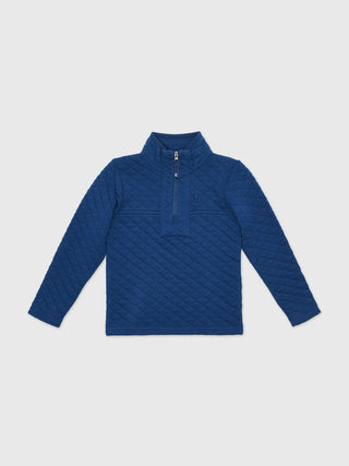 Prodoh Boys Quilted Zip Pullover - Navy Peony