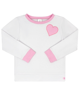 Set Fashion - Alex Sweatshirt - Daisy White & Flamingo Pink Heart