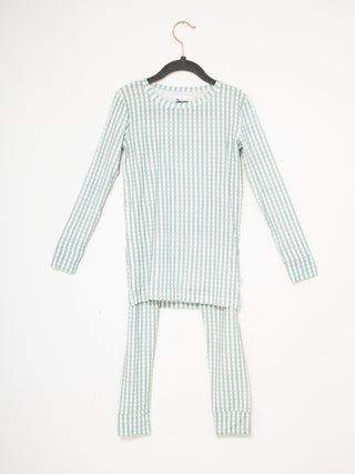 Pajama Set 2 Piece - Sage Gingham