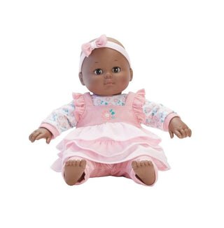 Baby Cuddles Doll with Pink Floral, Dark Skin Tone 14"