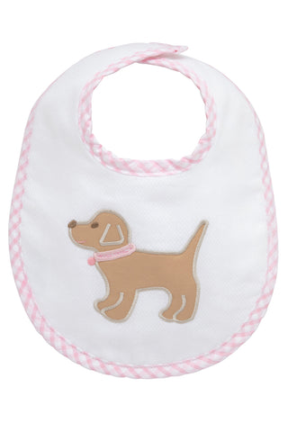 3 Marthas Applique Basic Bib - Pink Puppy