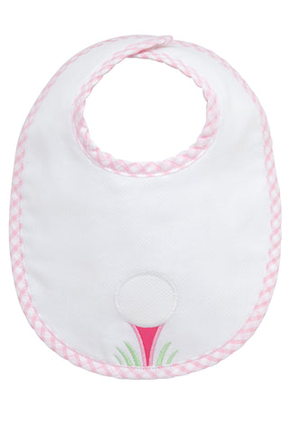3 Marthas Applique Basic Bib - Pink Golf