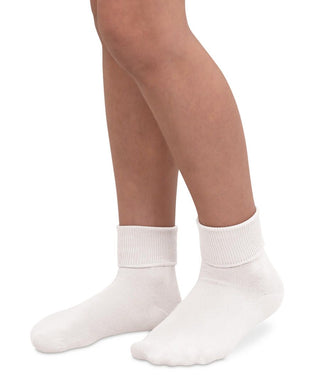 Socks Smooth Toe Turn Cuff Socks 1 Pair- White