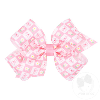 Wee Ones Medium Easter Print Grosgrain Hair Bow