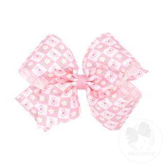 Wee Ones King Easter Print Grosgrain Hair Bow
