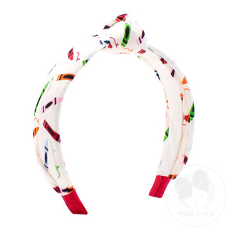 Wee ones - Back to School Crayons Print Knot Headband