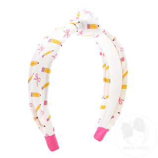 Wee Ones - Back to School Pencil Print Knot Headband