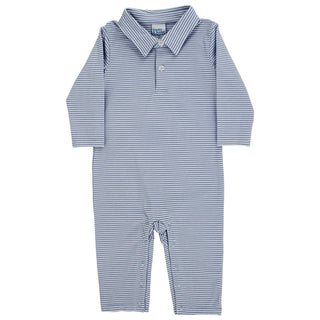 The Bailey Boys Play Suit - Blue Stripe Knit