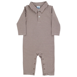 The Bailey Boys Play Suit - Chocolate Stripe Knit