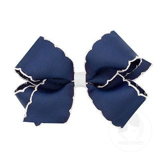 Medium Moonstitch Grosgrain Hair Bow with Contrasting Wrap