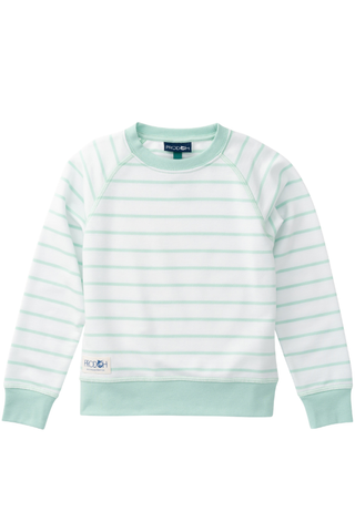 Prodoh Girls' Classic Crew Control Sweatshirt - Mint Green Stripe