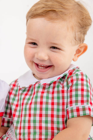 The Beaufort Bonnet Company Brentley Bubble -Richmond Red & Kiawah Kelly Green Gingham