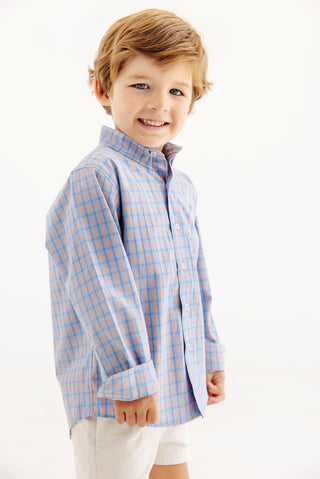 The Beaufort Bonnet Company Dean's List Dress Shirt - Wheaton Windowpane with Barrington Blue Stork