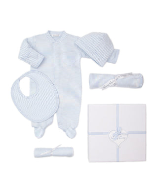 Kissy Kissy Simple Stripes Blue 5PC Gift Set w/ Gift Box
