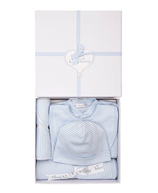 Kissy Kissy Simple Stripes Blue 5PC Gift Set w/ Gift Box