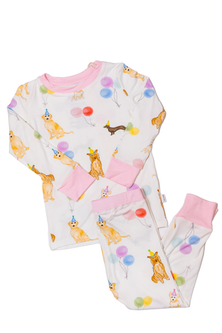 Dog Party 2 Piece Pajama Pink