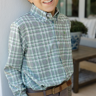 J. Bailey Performance Roscoe Button Down Shirt - Oak Plaid