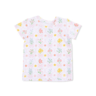 Angel Dear Loungewear Short Set - Spring Blooms Bow Trellis