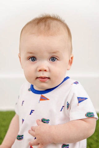 The Beaufort Bonnet Company Florida Short Sleeve Patton Play Bubble - Florida Forever with Florida Blue