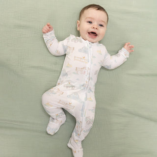 Angel Dear 2 Way Zipper Footie- Farm Animal Party