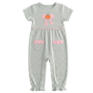 Ishtex Girls Pumpkin Applique Romper