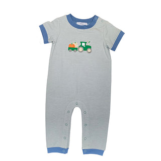 Ishtex Boys Pumpkin Applique Romper