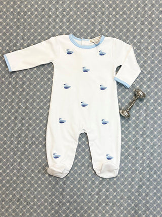 The Beaufort Bonnet Company Rock Me Romper - Worth Avenue White with Duck Embroidery