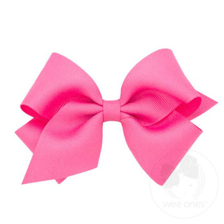 Small Classic Grosgrain Hair Bow- Hot Pink