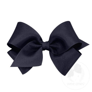 Small Classic Grosgrain Hair Bow- Navy